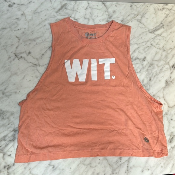 WIT CROP TOP salmon - Picture 1 of 4